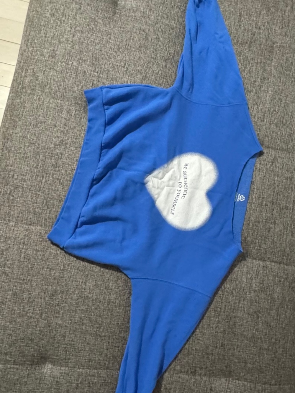PacSun Be Authentic Blue Heart Sweatshirt Shorts Set S